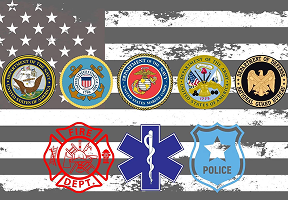 Symbols of military and emergency services